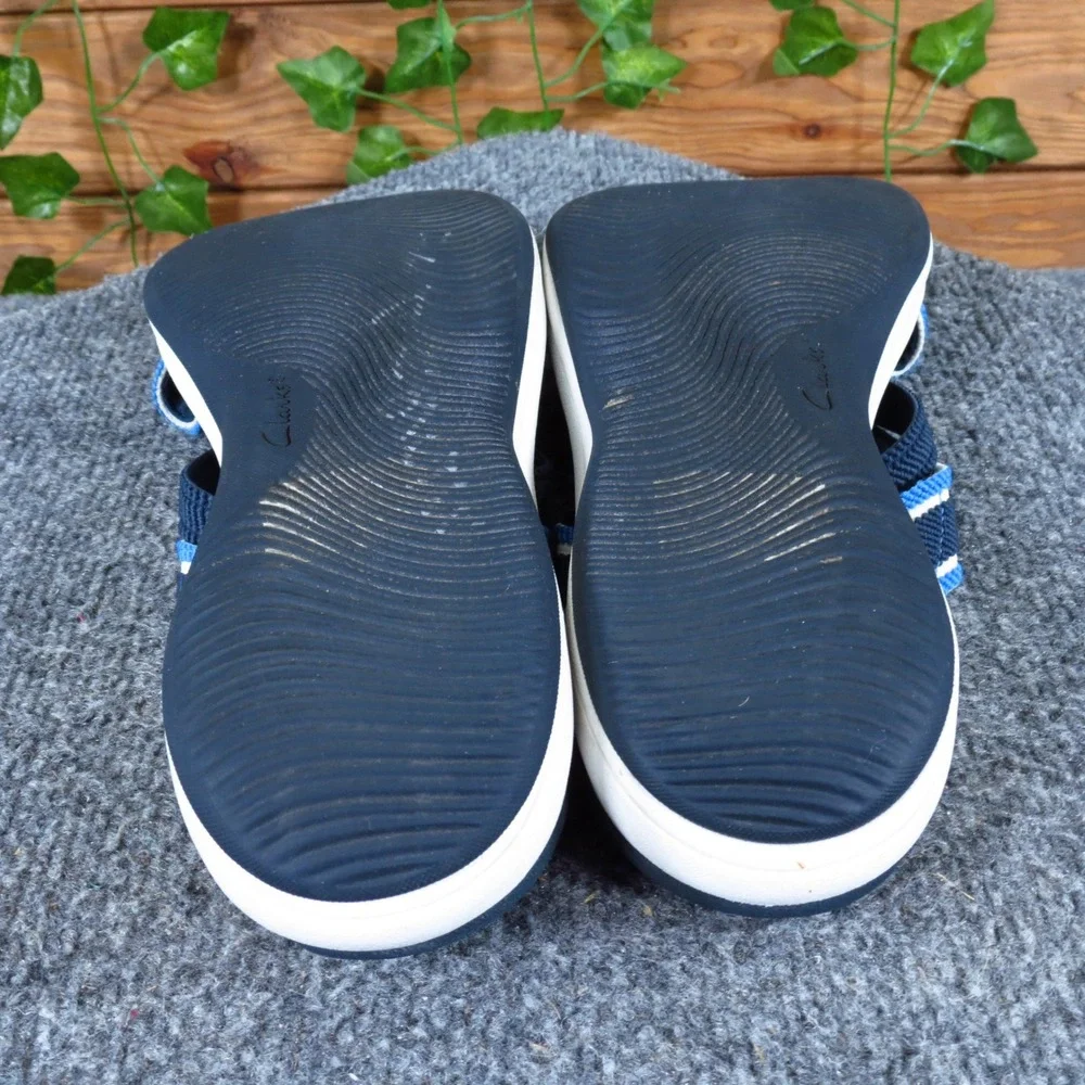 Clarks Cloudsteppers Mira Isle‎ Womens Sandals Size 10 Casual Navy Blue Textile
